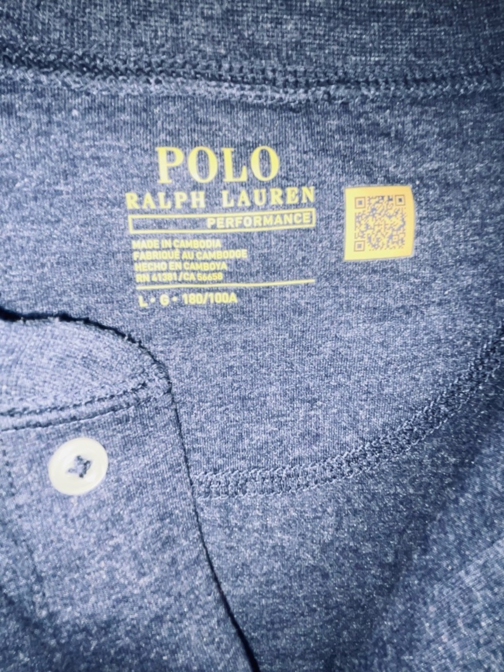 Polo by Ralph Lauren Navy Short-Sleeve Henley with Red Pony Logo large - Picture 2 of 7